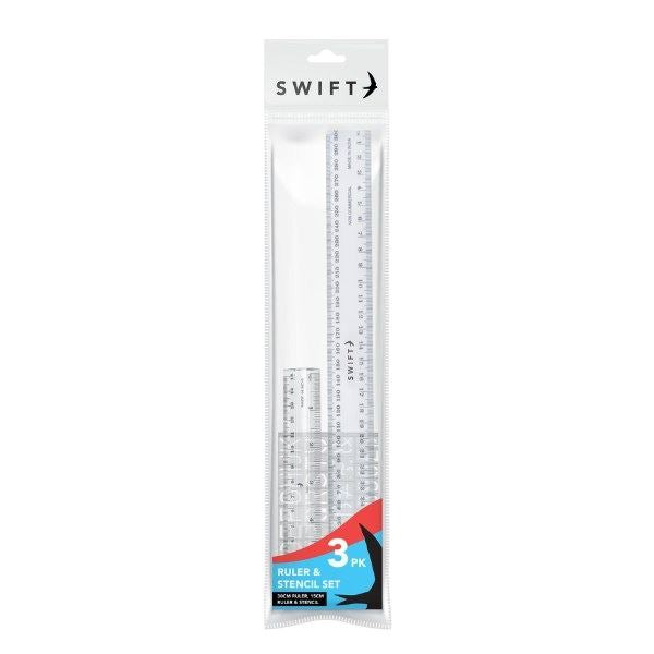 Ruler Stencil Set - SWIFT RULER & STENCIL SET 3/PK P3072