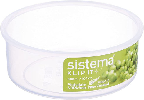 SISTEMA KLIP IT PLUS ROUND FOOD STORAGE CONTAINER 300ML. SIS881303