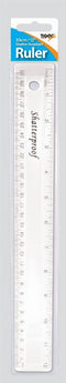 Shatterproof Ruler - TIGER 30CM Clear Durable T301035 302333