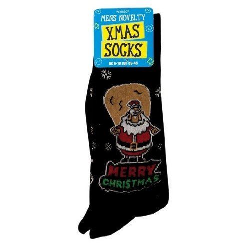 ADULT NOVELTY CHRISTMAS XMAS SOCKS GIFT UK SIZE 6 - 10 - SANTA. W88207SANTA