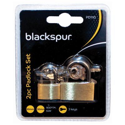 Brass Padlock Set - BLACKSPUR 20MM & 30MM PD110 Twin Pack