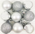 Silver Christmas Baubles - Luxury Set of 9 Traditional 8386. 8382SILVER