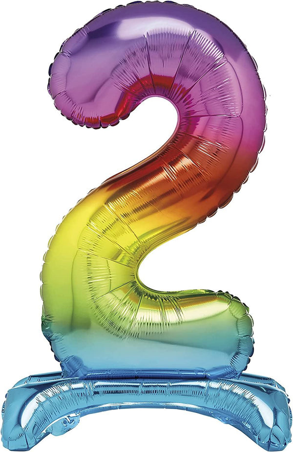 Giant Number Balloon - Rainbow Foil Number 2 for Parties | UNI13262