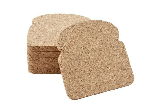Cork Coasters Set - APOLLO 6-Pack Toast Design 11CM AP3478