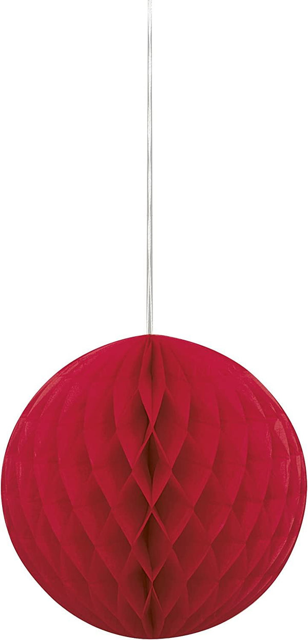Red Honeycomb Pom Pom 8 Inch - Perfect Party Decorations