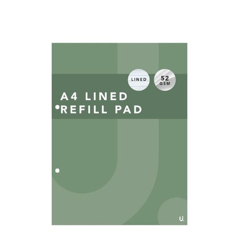 A4 Lined Refill Pad - U Stationery P1100 Refill Pad