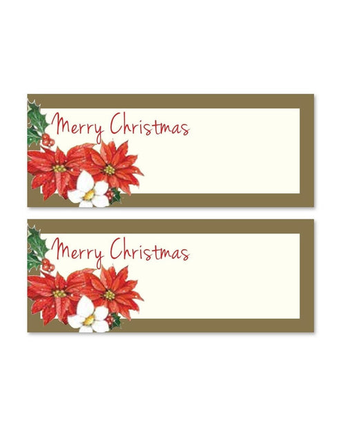 Poinsettia Place Cards - Elegant Gold Table Decor | 947901
