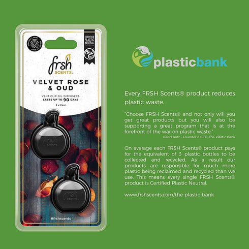 Car Air Freshener Velvet Rose & Oud - FRSH SCENTS 2/PK