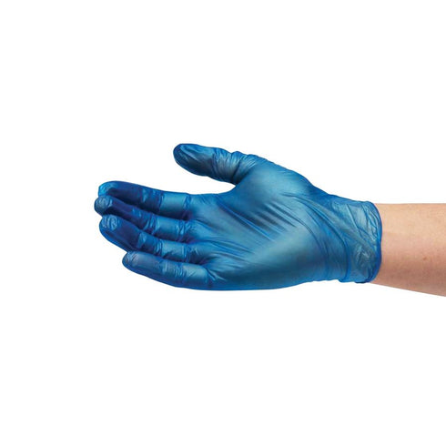 HYDI BLUE VINYL POWDER FREE GLOVES 100/PK - SMALL. HY4017