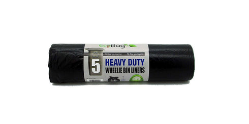 Wheelie Bin Liners 240L Heavy Duty - Eco-Friendly 5 Pack