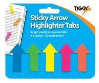 Neon Highlighter Tabs - TIGER100 Sticky Arrow T301470