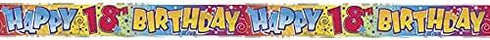 18th Birthday Banner - Happy 18th Foil Decoration 12FT UNI90020T