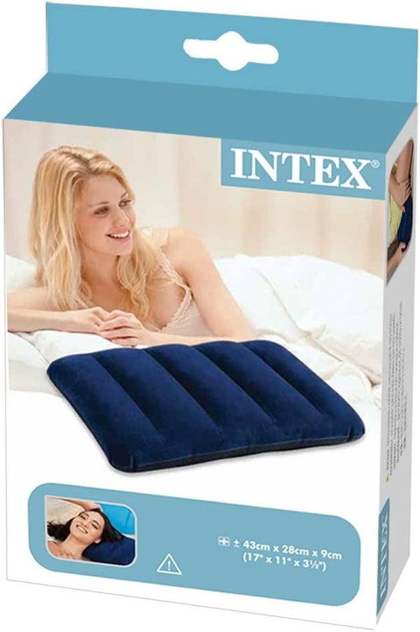 Inflatable Camping Pillow - INTEX Travel Cushion 17x11x3.5 Inch