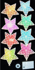 BATTERY OPERATED LED STARS MULTICOLOUR 12CM 8/PK. DP55229