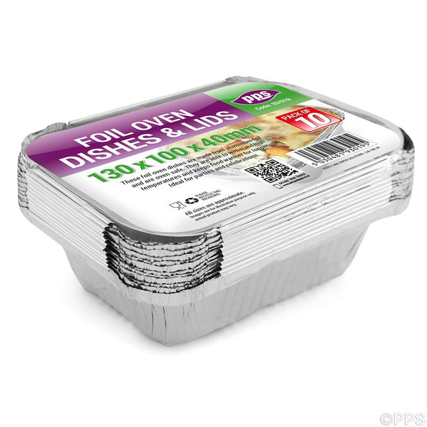 Small Foil Oven Dishes - PPS93019, 130x100x40mm, Pack of 10
