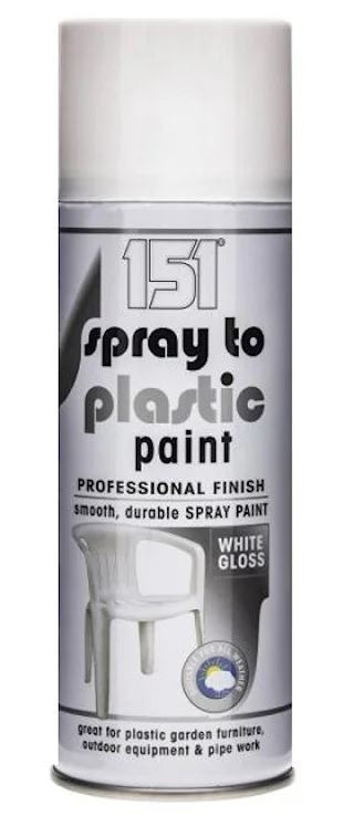 Plastic Spray Paint White Gloss - 151 TAR051 400ML
