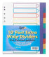 Extra Wide Dividers - TIGER 10 Subject Plastic Divider T301065