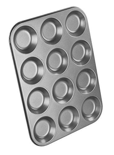 Shallow Bun Tin - CHEF AID 12 Cup 10E10285 for Perfect Baking