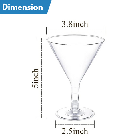 ALL SEASONS CLEAR PLASTIC MARTINI GLASSES 200ML 6/PK. Z60396