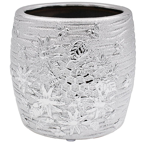 Silver Bee Plant Pot - Elegant Medium LP47349 Garden Decor