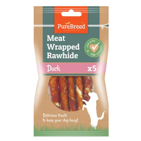 PURE BREED DUCK MEAT WRAPPED RAWHIDE 5/PK. OL317607