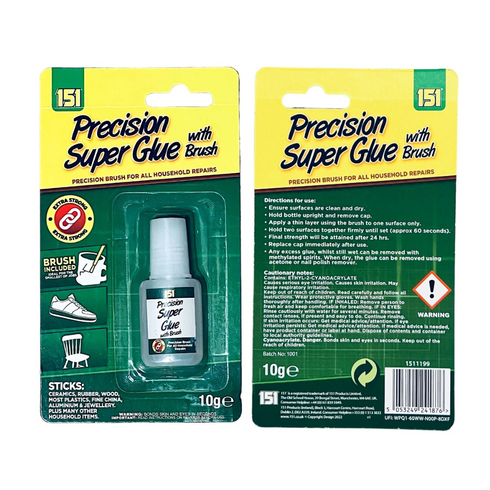 151 PRECISION SUPER GLUE WITH BRUSH 10GM. 1511199