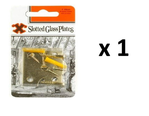 Brassed Slotted Plates 50mm - SHAW X Frame/Glass Plates 2/PK