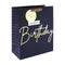 Navy Birthday Gift Bag - Large Happy Birthday Celebration Bag