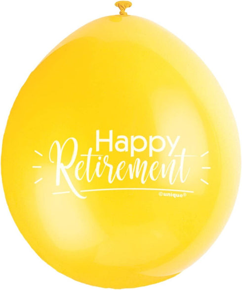 Retirement Party Balloons - UNIQUE PARTY Happy Retirement 10 Pack