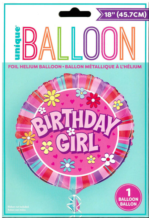 Birthday Girl Balloon - Unique Round Foil 18" UNI53093