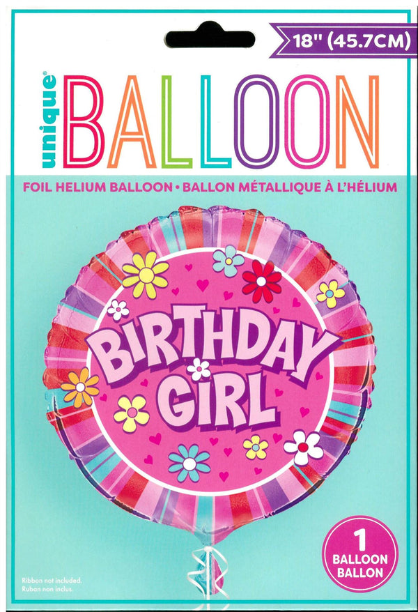 Birthday Girl Balloon - Unique Round Foil 18" UNI53093