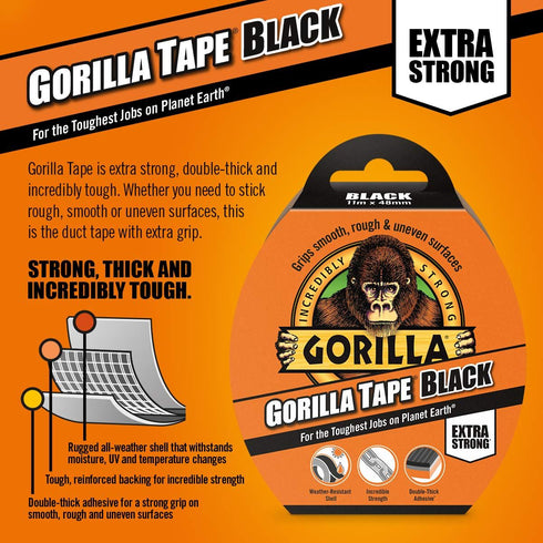 Ultra Tough Tape - Gorilla Black 11m x 48mm | 3044001