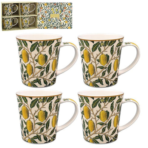 THE LEONARDO COLLECTION WILLIAM MORRIS FRUIT DESIGN MUG SET OF 4. LP96331