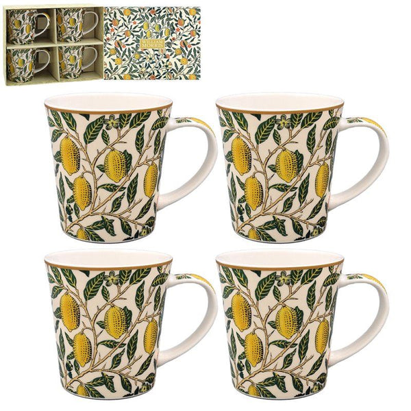 THE LEONARDO COLLECTION WILLIAM MORRIS FRUIT DESIGN MUG SET OF 4. LP96331