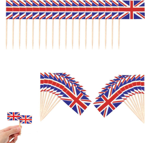 SHATCHI UNION JACK SANDWICH / COKTAIL PARTY FLAGS 50/PK. 116241