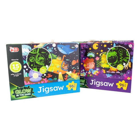 RED DEER TOYS GLOW IN THE DARK JIGSAW 96PCS PLAYING SET. OL323847