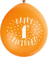 1st Birthday Balloons - UNIQUE PARTY Happy Latex Pack | UNI56033
