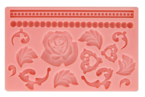 Silicone Rose Mold - Pink Fondant Mould 10A10191