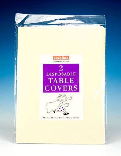 Square Paper Table Covers - Caroline Ivory 90x90cm 2 Pack