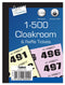 JUST STATIONERY 1-500 CLOAKROOM TICKET. TA8000
