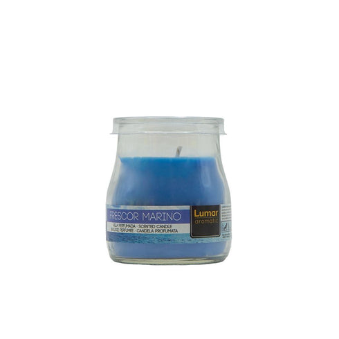 LUMAR AROMATIC OCEAN BREEZE SCENTED YOGURT GLASS CANDLE JAR 100GM 24HRS. PS109075