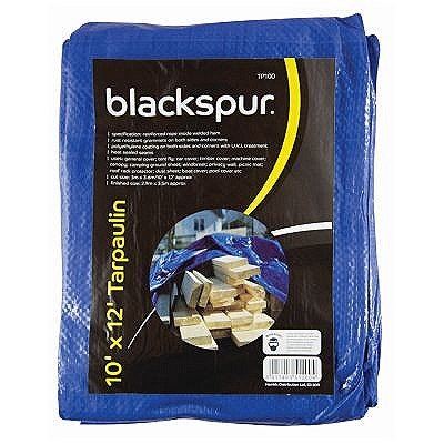 Blue Tarpaulin 10x12 - BLACKSPUR Heavy Duty Cover TP100