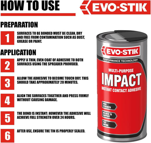 Instant Contact Adhesive - EVO-STIK 500ML 30812366