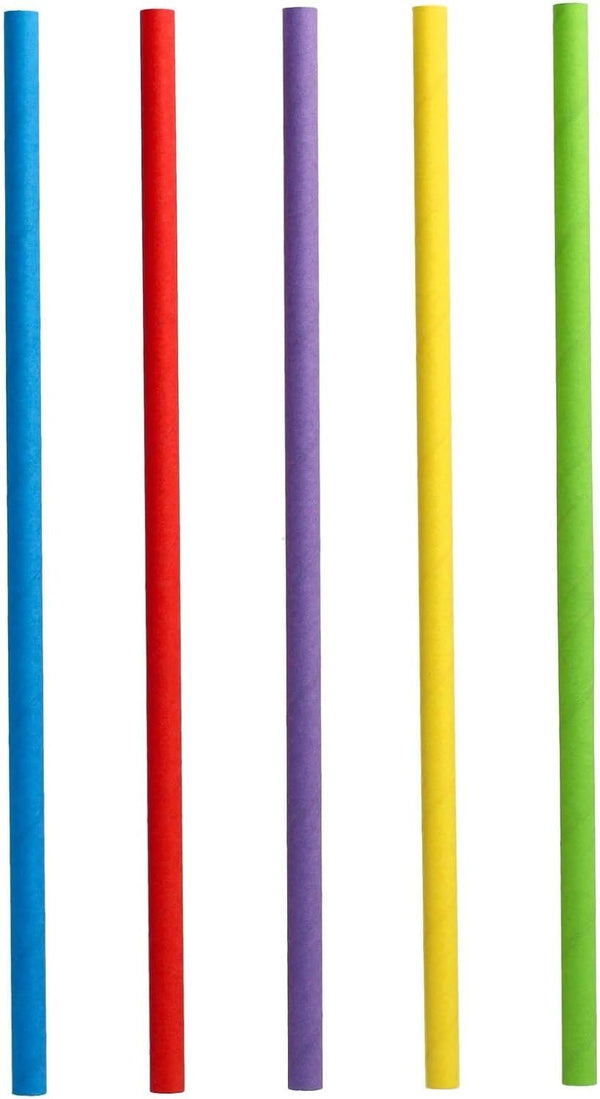 PAPSTAR PACK OF 100 SHAKE STRAWS PAPER ASSORTED COLOUR. PS88481