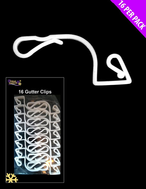 WHITE GIANT GUTTER HOOKS 16 PACK. FF-05-16CLR