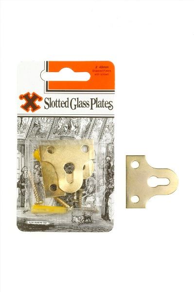 Brassed Slotted Plates 40mm - SHAW X Frame/Glass Mounting 2/PK