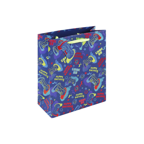 Gamer Gift Bag - EUROWRAP Medium Sized 22x10x25cm Perfect for Gifts