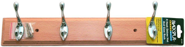 Deluxe Coat Rack - BLACKSPUR 4 Hook Hat and Coat Rack HC220