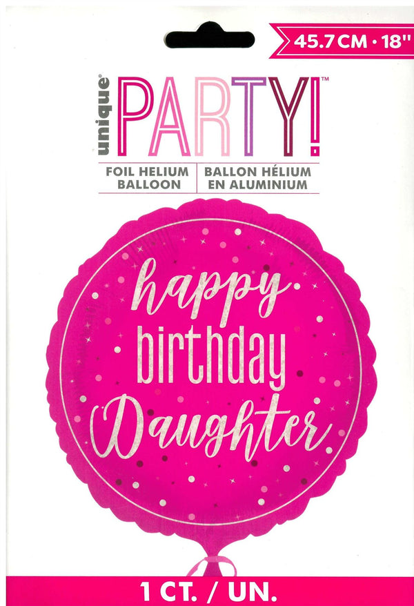Daughter Birthday Balloon - Pink Dot Foil Decoration | UNI81985