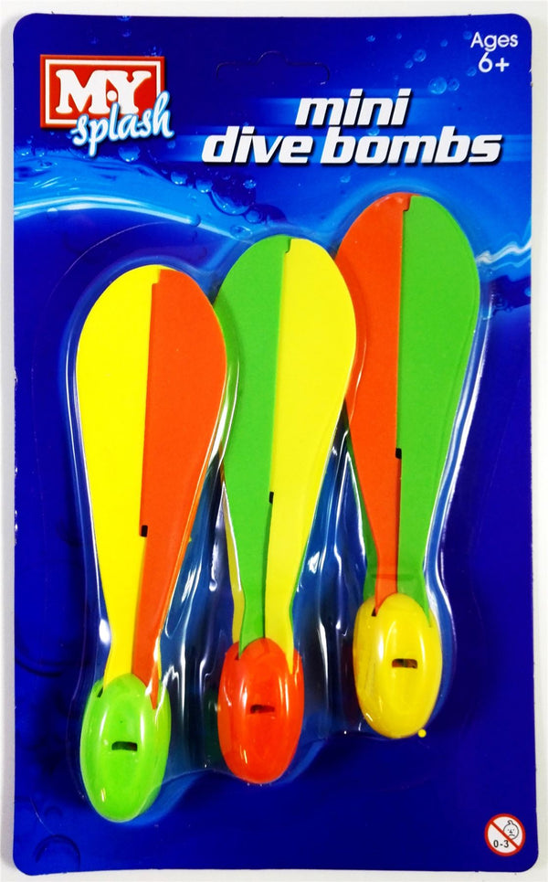 Mini Dive Bombs 3-Pack - Perfect Pool Toy for Summer Fun